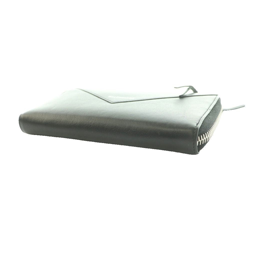 Balenciaga Paper Continental Zip Around Wallet Leather Black SS — view 4