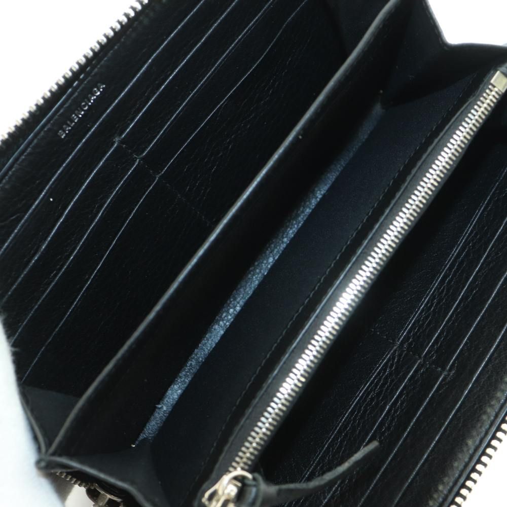 Balenciaga Paper Continental Zip Around Wallet Leather Black SS — view 5