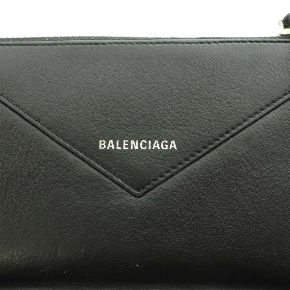 Balenciaga Paper Continental Zip Around Wallet Leather Black SS — view 7