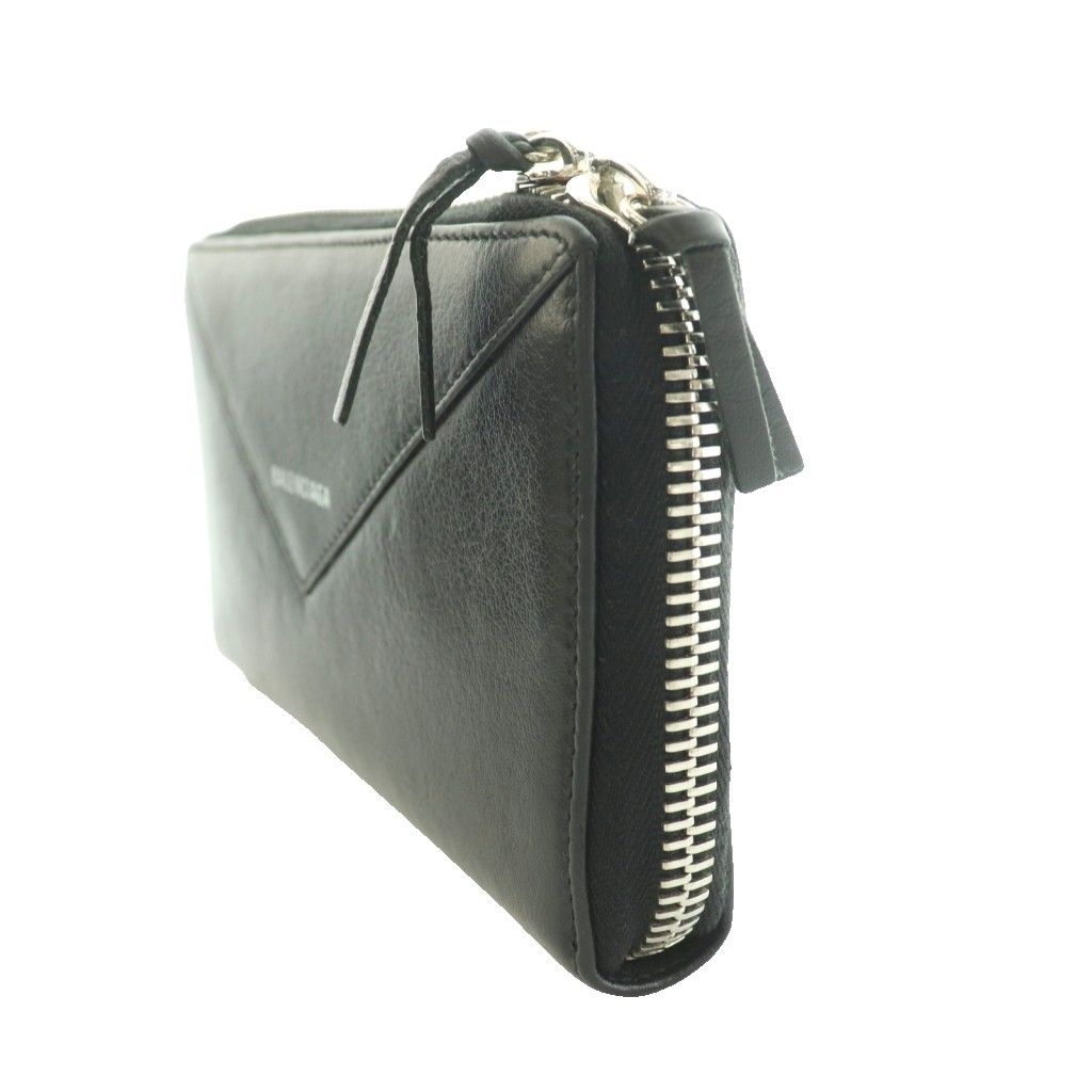 Balenciaga Paper Continental Zip Around Wallet Leather Black SS — view 3
