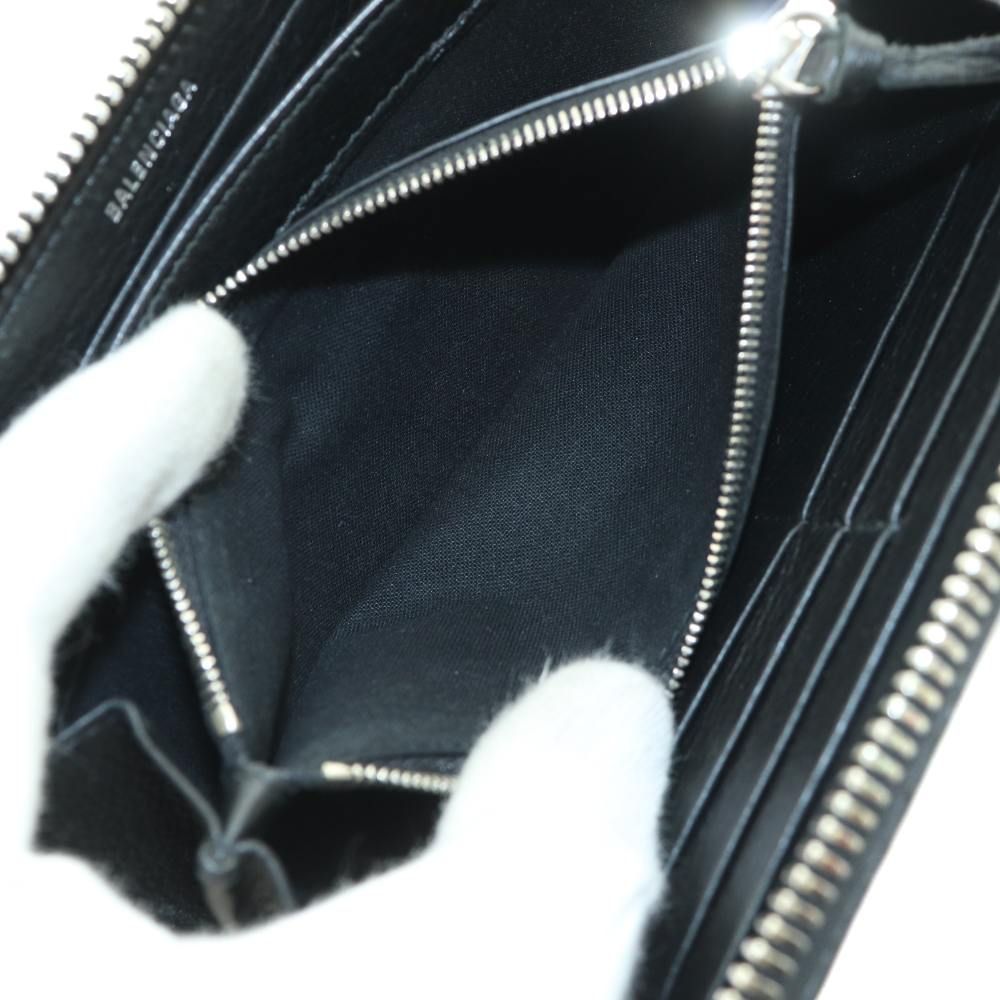 Balenciaga Paper Continental Zip Around Wallet Leather Black SS — view 6
