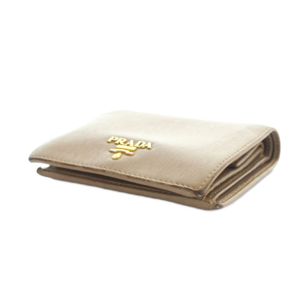 Prada Bifold Wallet Leather Logo Brown — view 4