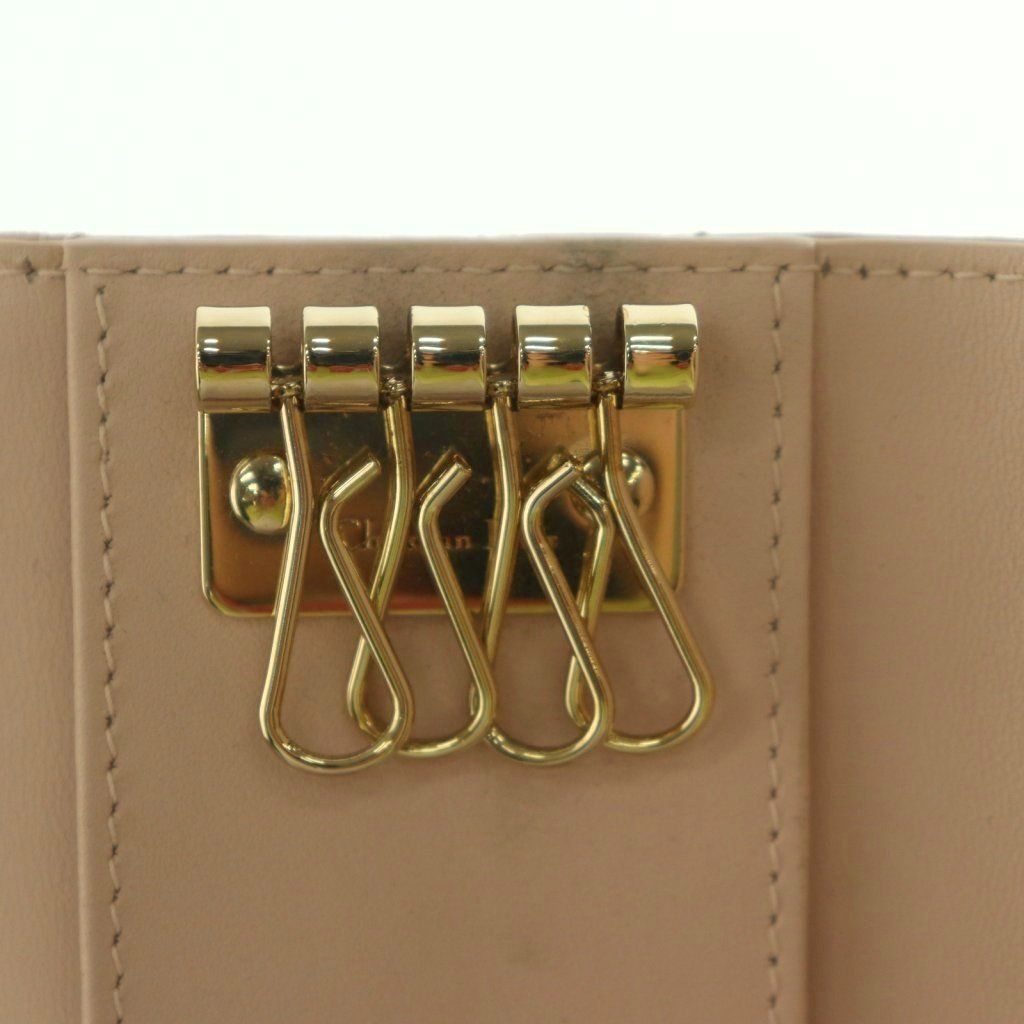 Dior Mydior Aster Cannage Key Case Quadruple Strand Leather Pink Key Holder — view 6