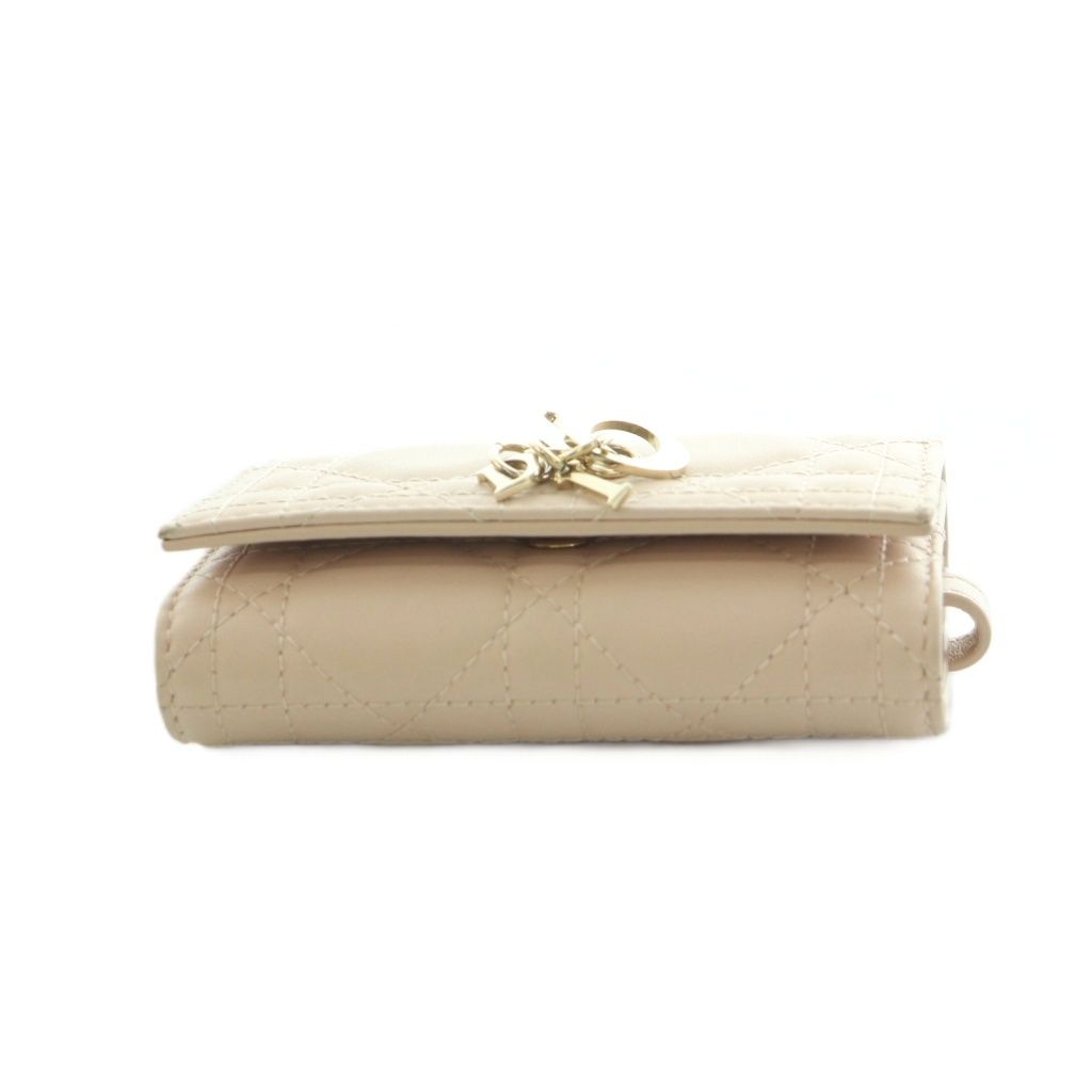 Dior Mydior Aster Cannage Key Case Quadruple Strand Leather Pink Key Holder — view 4
