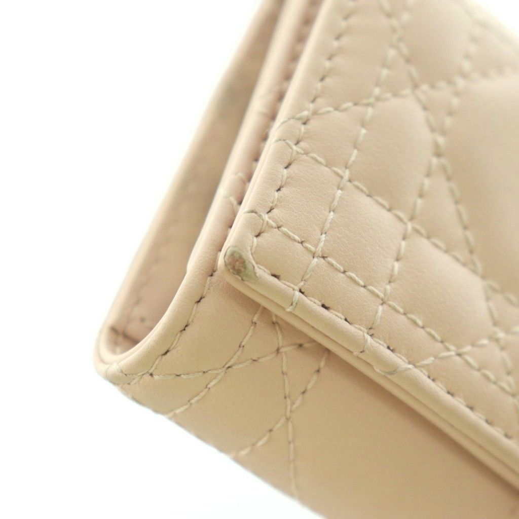 Dior Mydior Aster Cannage Key Case Quadruple Strand Leather Pink Key Holder — view 8