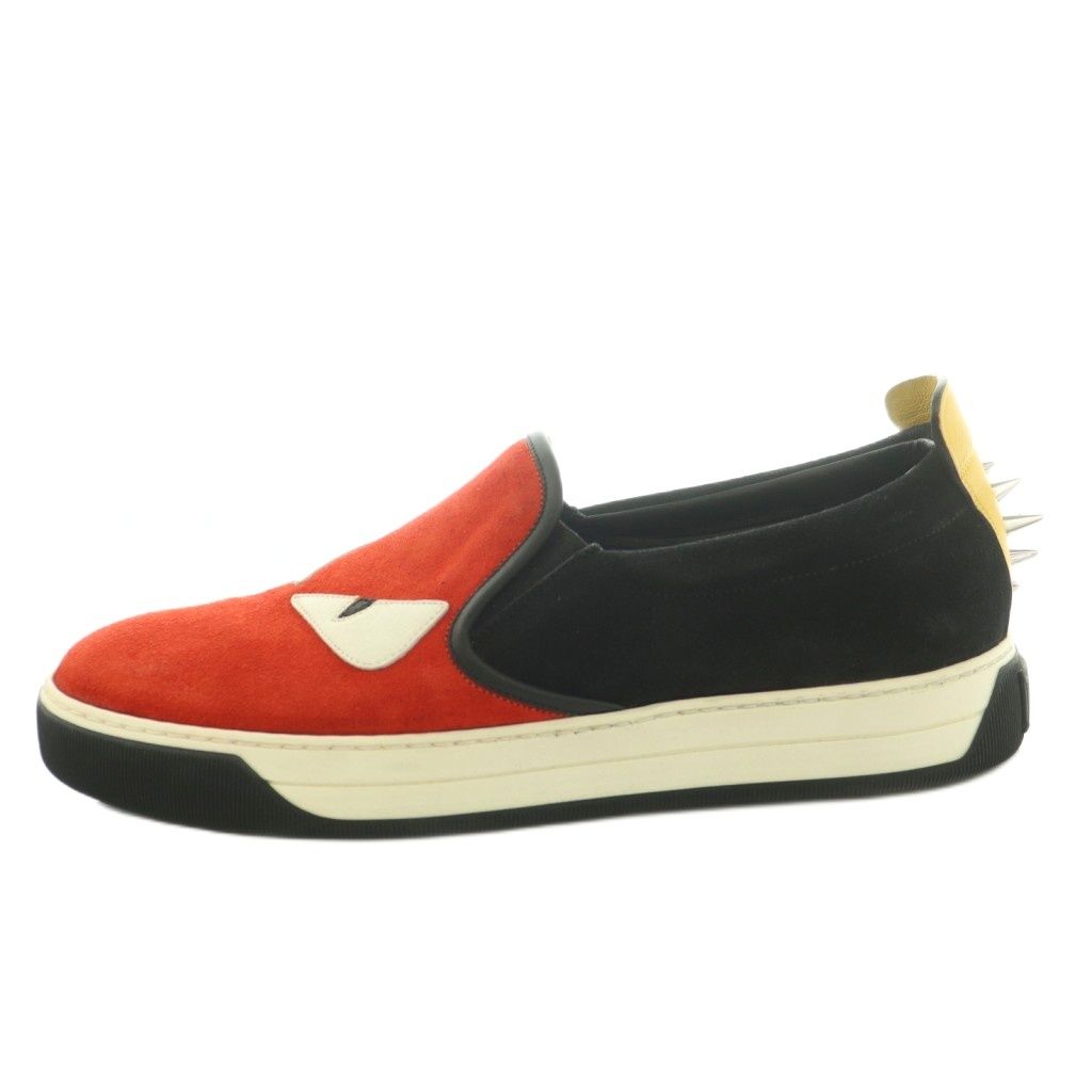 Fendi Sneakers Slip on Studs 5..5 cm Red Black Yellow