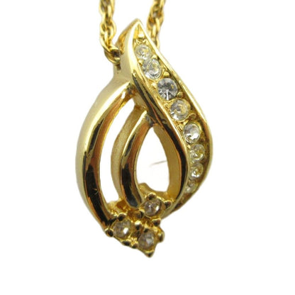 Dior Necklace Logo Rhinestone Gold