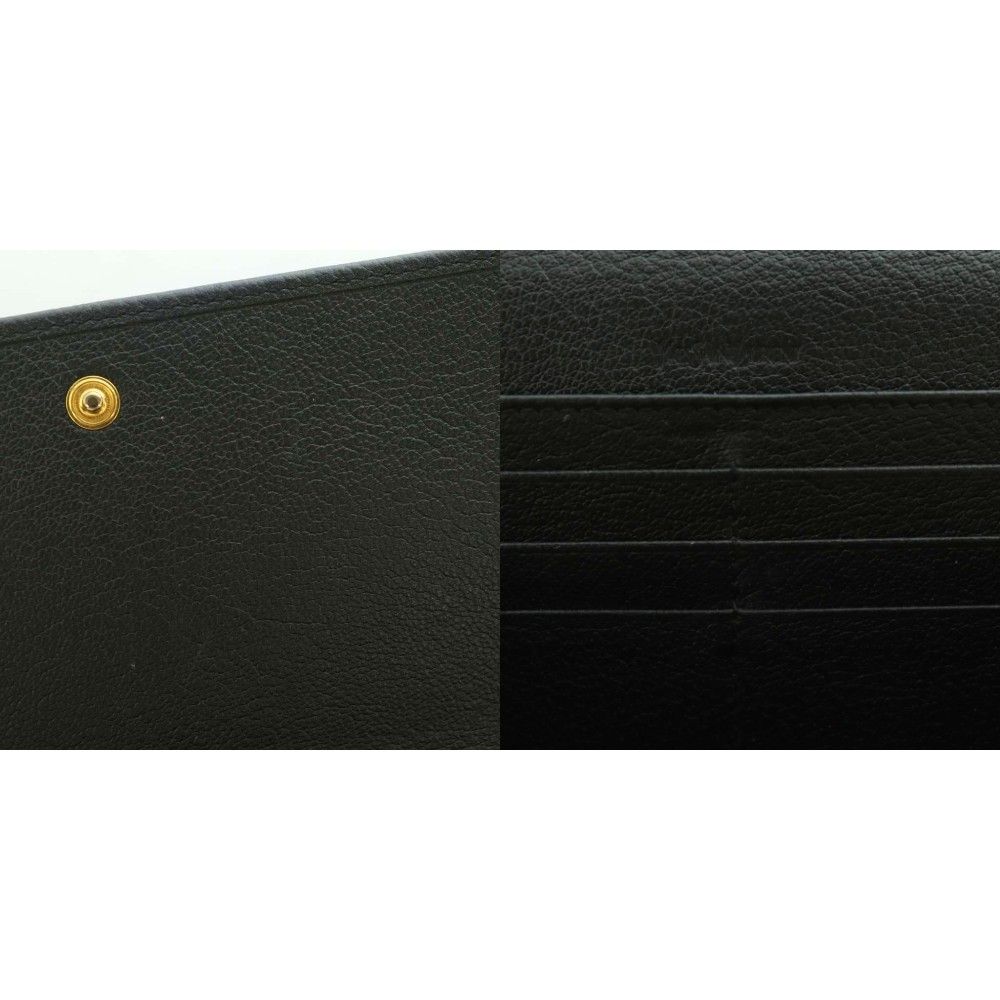 Saint Laurent Wallet Flap Bifold Coin Purse YSL Logo Leather Black — view 9