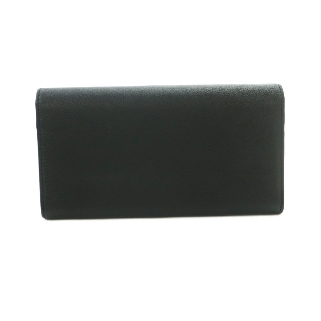 Saint Laurent Wallet Flap Bifold Coin Purse YSL Logo Leather Black — view 2