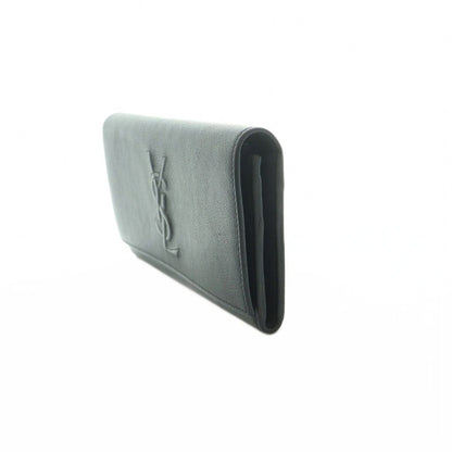 Saint Laurent Wallet Flap Bifold Coin Purse YSL Logo Leather Black — view 3