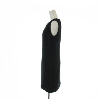 Chanel Sleeveless Dress Middle Embroidered Silk 34 XS Black — view 3