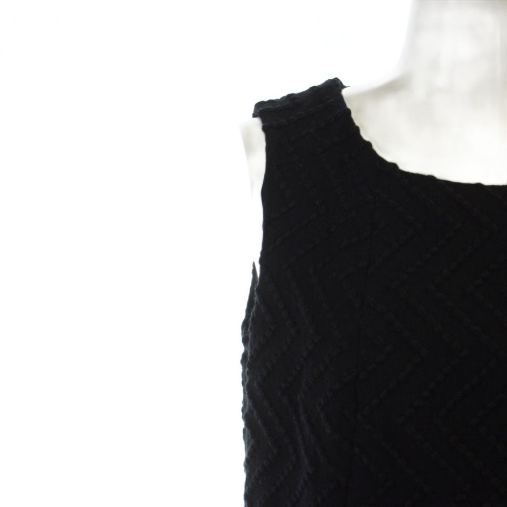 Chanel Sleeveless Dress Middle Embroidered Silk 34 XS Black — view 5