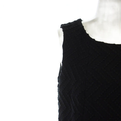 Chanel Sleeveless Dress Middle Embroidered Silk 34 XS Black — view 5