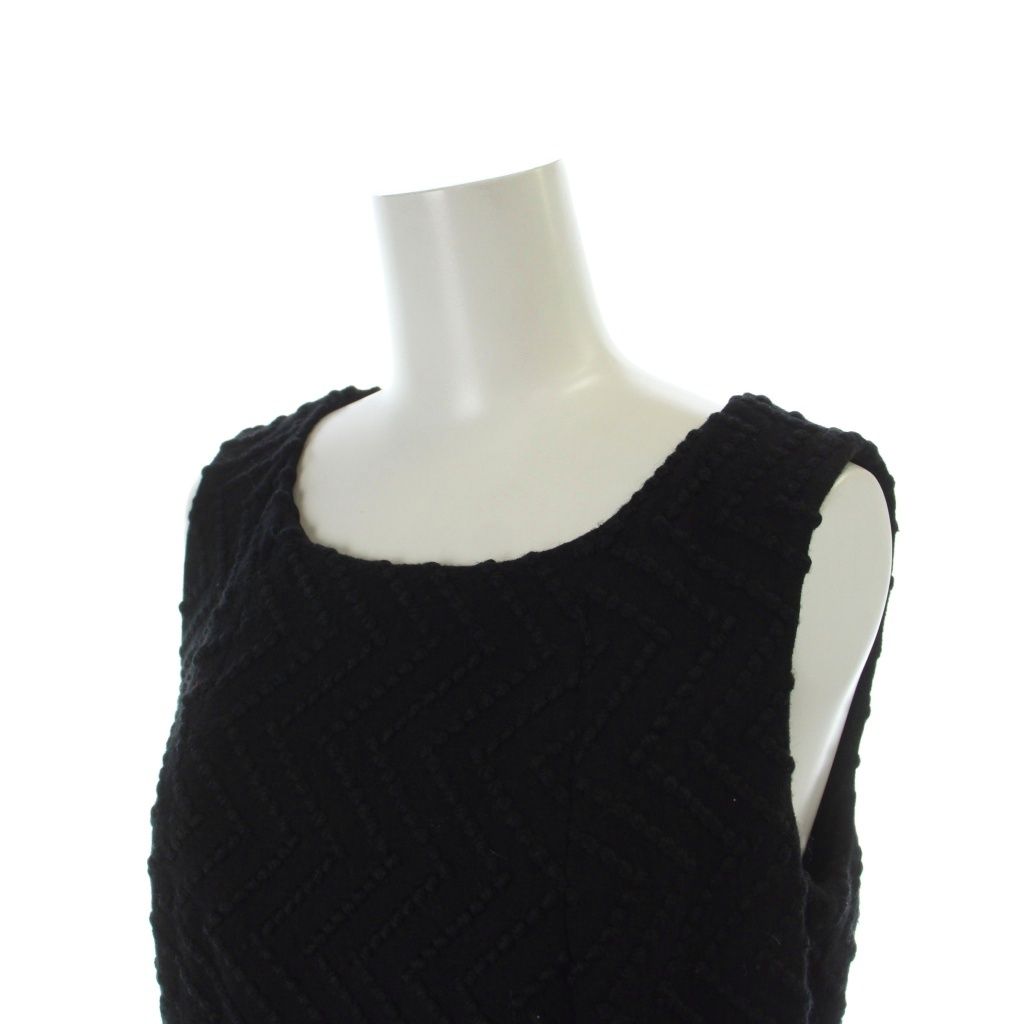 Chanel Sleeveless Dress Middle Embroidered Silk 34 XS Black — view 4