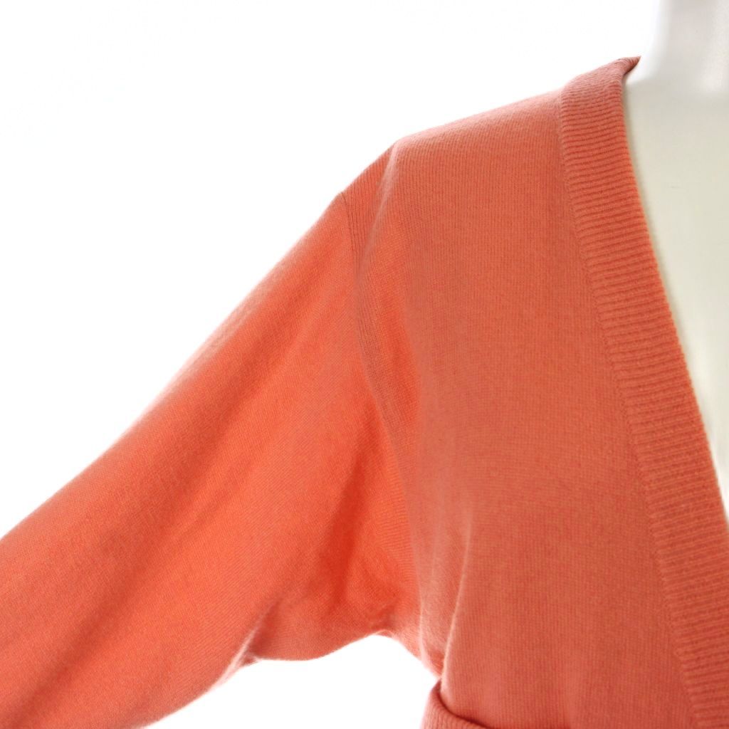 Chanel Vintage Knit Cardigan CC Logo Gold Button 36 S Orange — view 4