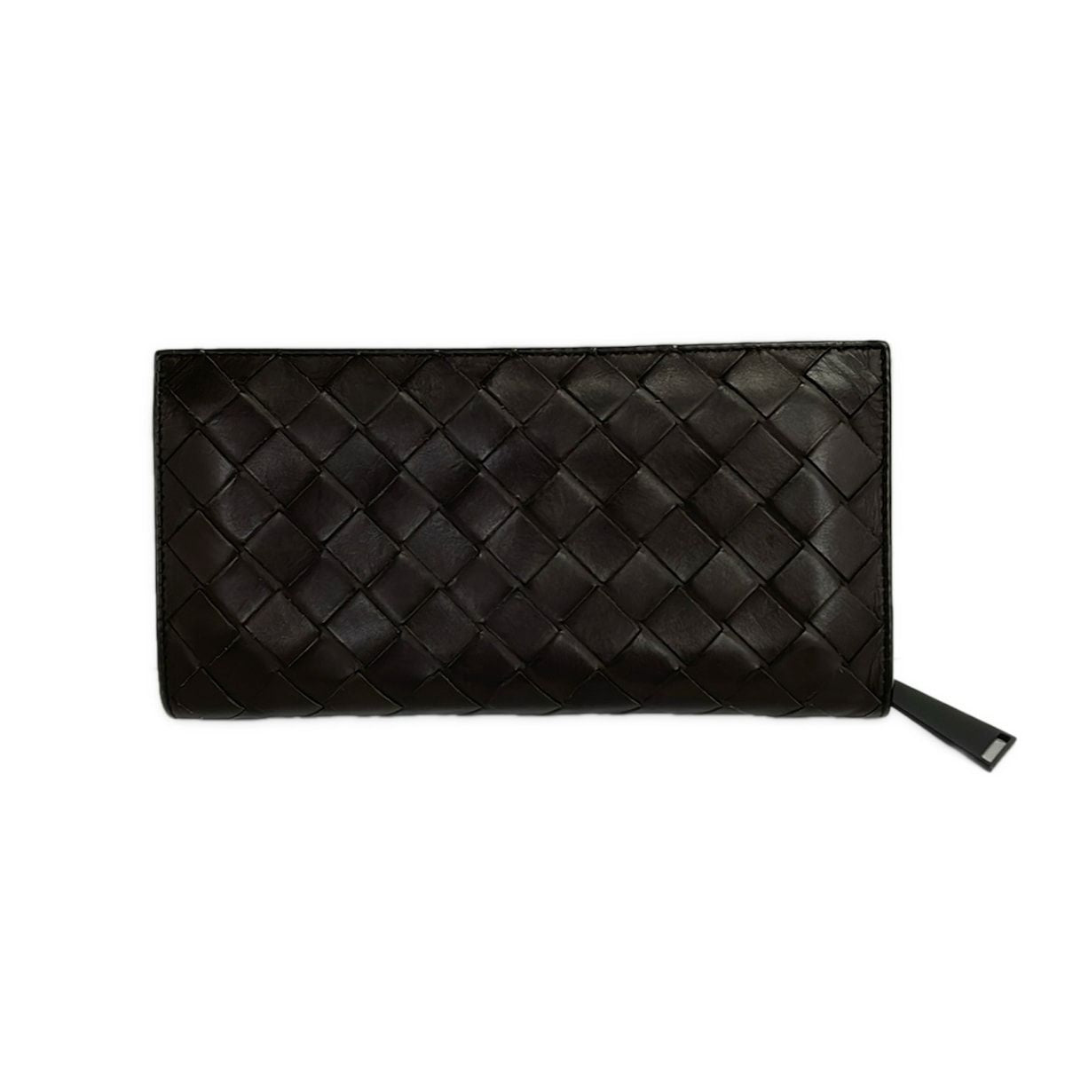 Bottega Veneta Wallet Maxi Intrecciato Dark Brown Leather — view 2