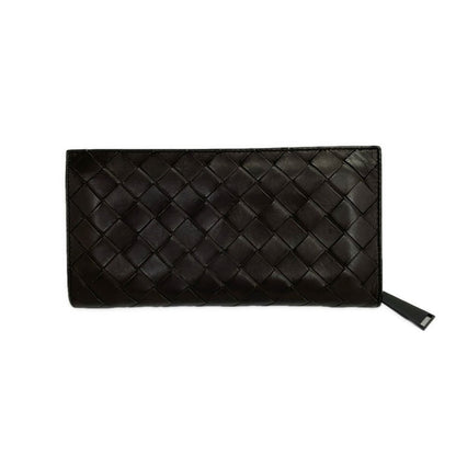 Bottega Veneta Wallet Maxi Intrecciato Dark Brown Leather — view 2