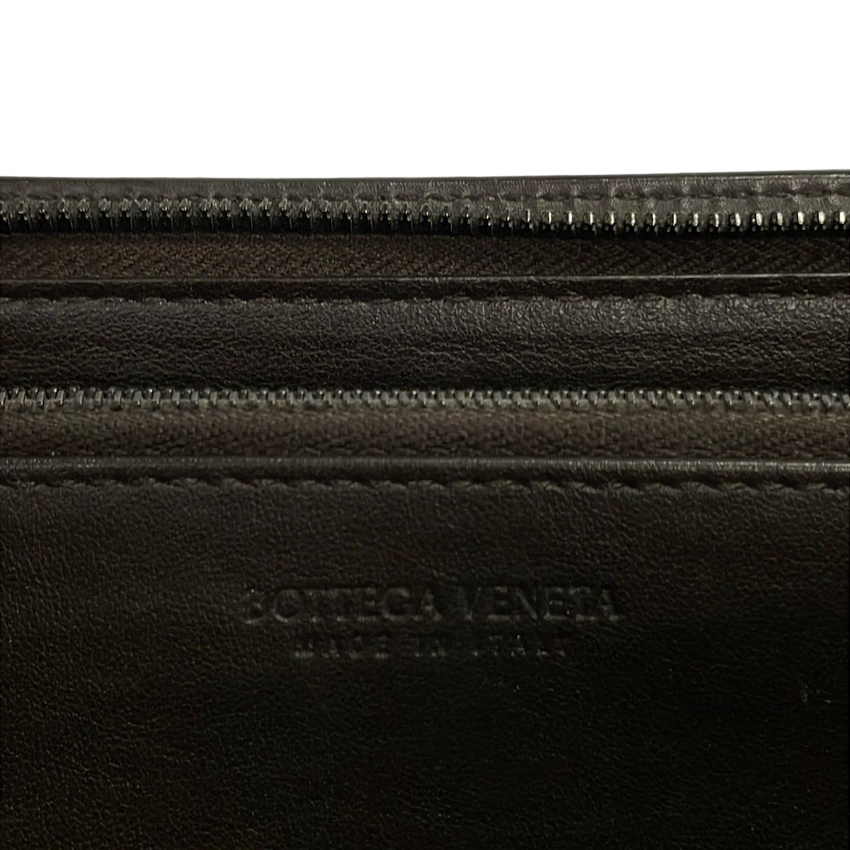 Bottega Veneta Wallet Maxi Intrecciato Dark Brown Leather — view 5