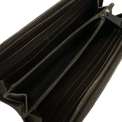 Bottega Veneta Wallet Maxi Intrecciato Dark Brown Leather — view 4