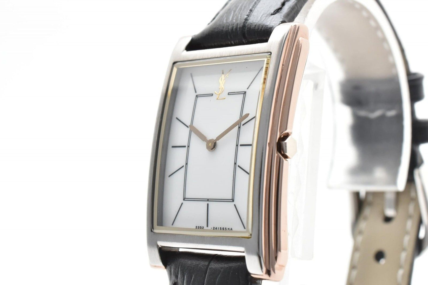 Saint Laurent Watch White Dial Rectangular Leather