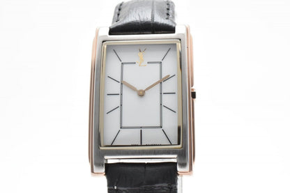 Saint Laurent Watch White Dial Rectangular Leather — view 2