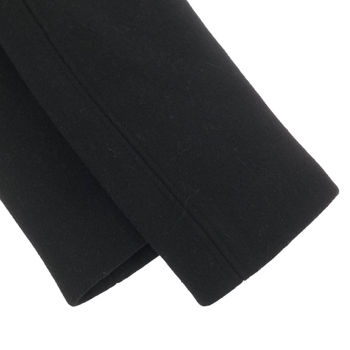 Balenciaga Leather Toggle Wool Melton Duffle Coat Black 46 — view 5