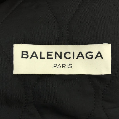 Balenciaga Leather Toggle Wool Melton Duffle Coat Black 46 — view 3