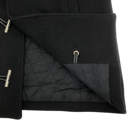 Balenciaga Leather Toggle Wool Melton Duffle Coat Black 46 — view 6