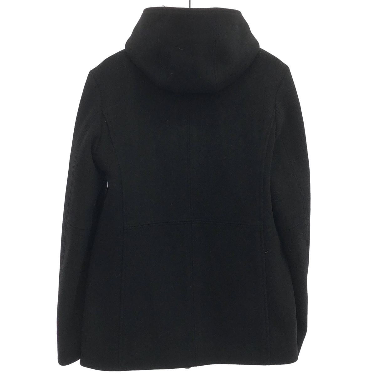 Balenciaga Leather Toggle Wool Melton Duffle Coat Black 46 — view 2