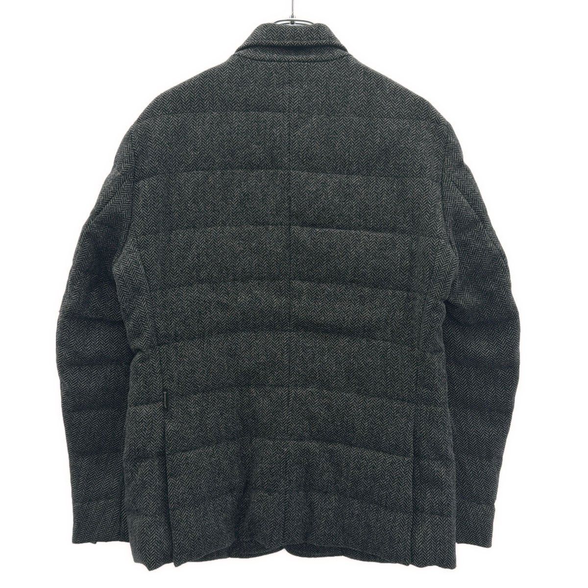Moncler Rodin Herringbone Tweed Down Jacket Tailored Gray — view 2