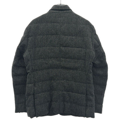 Moncler Rodin Herringbone Tweed Down Jacket Tailored Gray — view 2