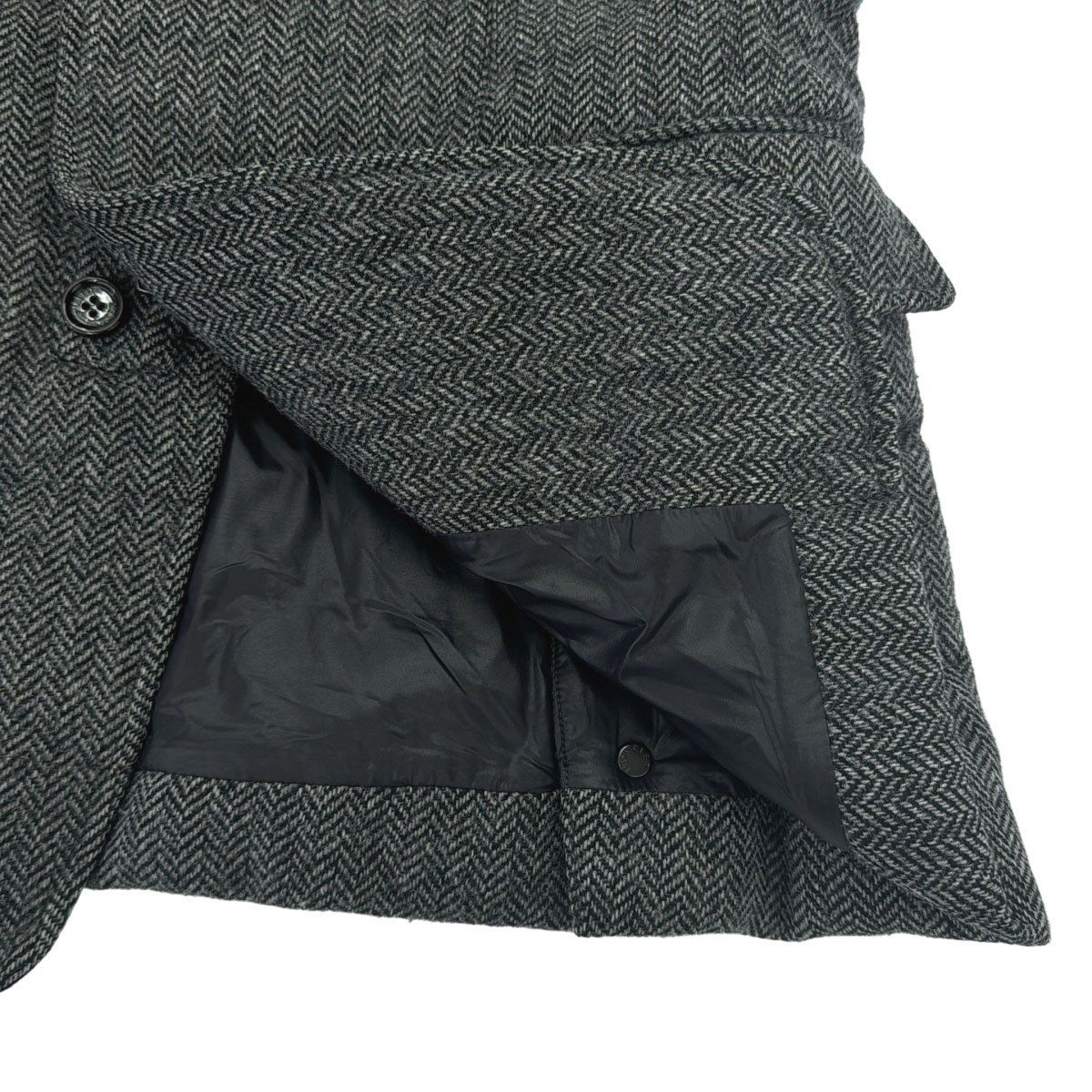 Moncler Rodin Herringbone Tweed Down Jacket Tailored Gray — view 6