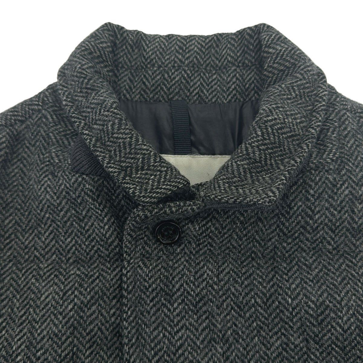 Moncler Rodin Herringbone Tweed Down Jacket Tailored Gray — view 4