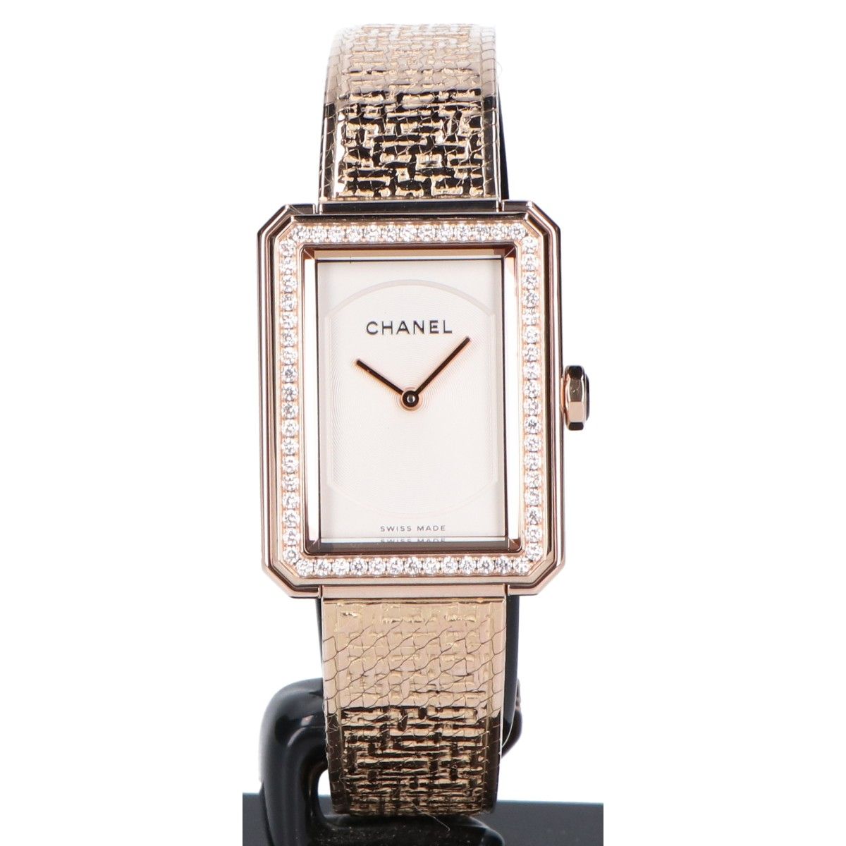 Chanel Polished 750 Beige Gold Boyfriend Tweed Quartz Watch — view 2
