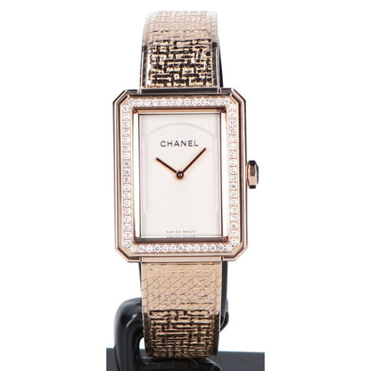 Chanel Polished 750 Beige Gold Boyfriend Tweed Quartz Watch — view 2