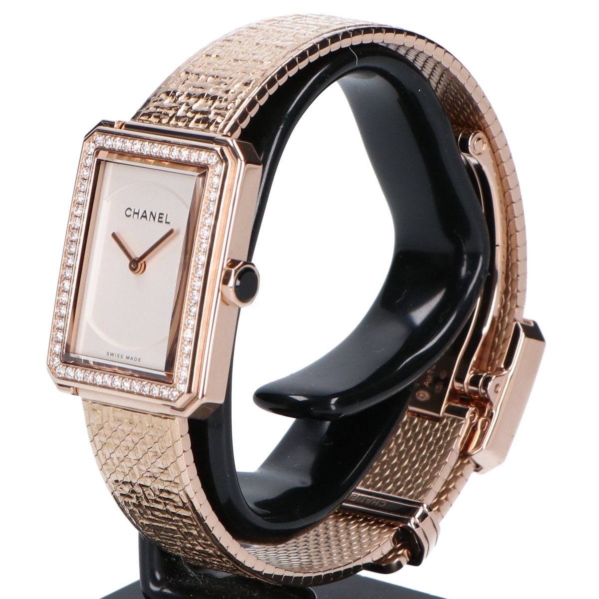 Chanel Polished 750 Beige Gold Boyfriend Tweed Quartz Watch — view 3