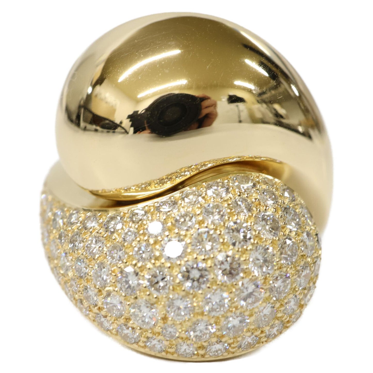 Cartier Polished Pave Diamond Inyang Ring