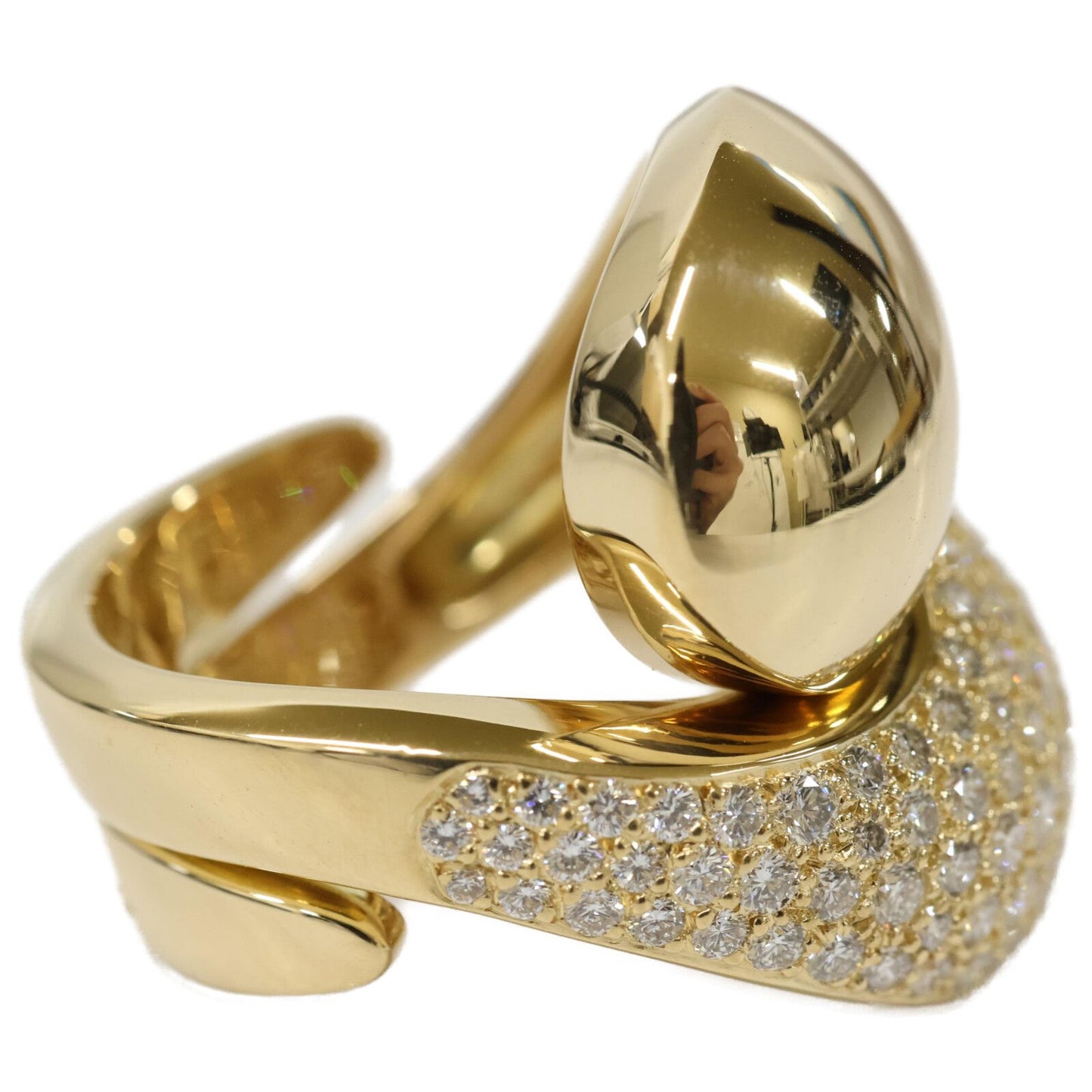 Cartier Polished Pave Diamond Inyang Ring — view 4