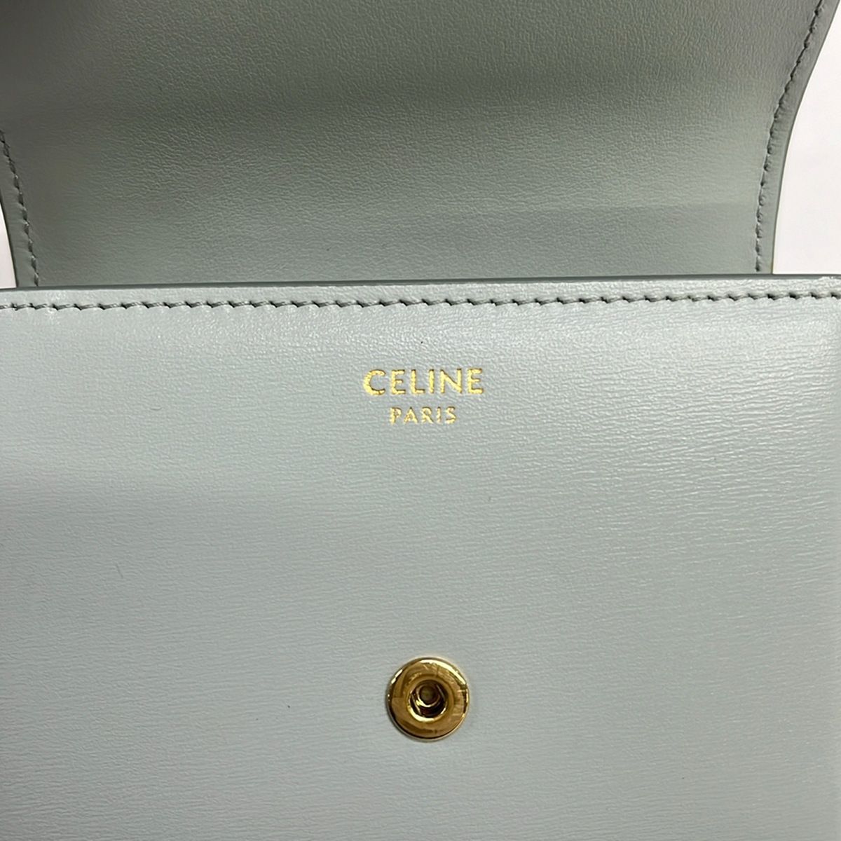 Celine Trifold Wallet Small Flap Trio Gray Leather — view 5
