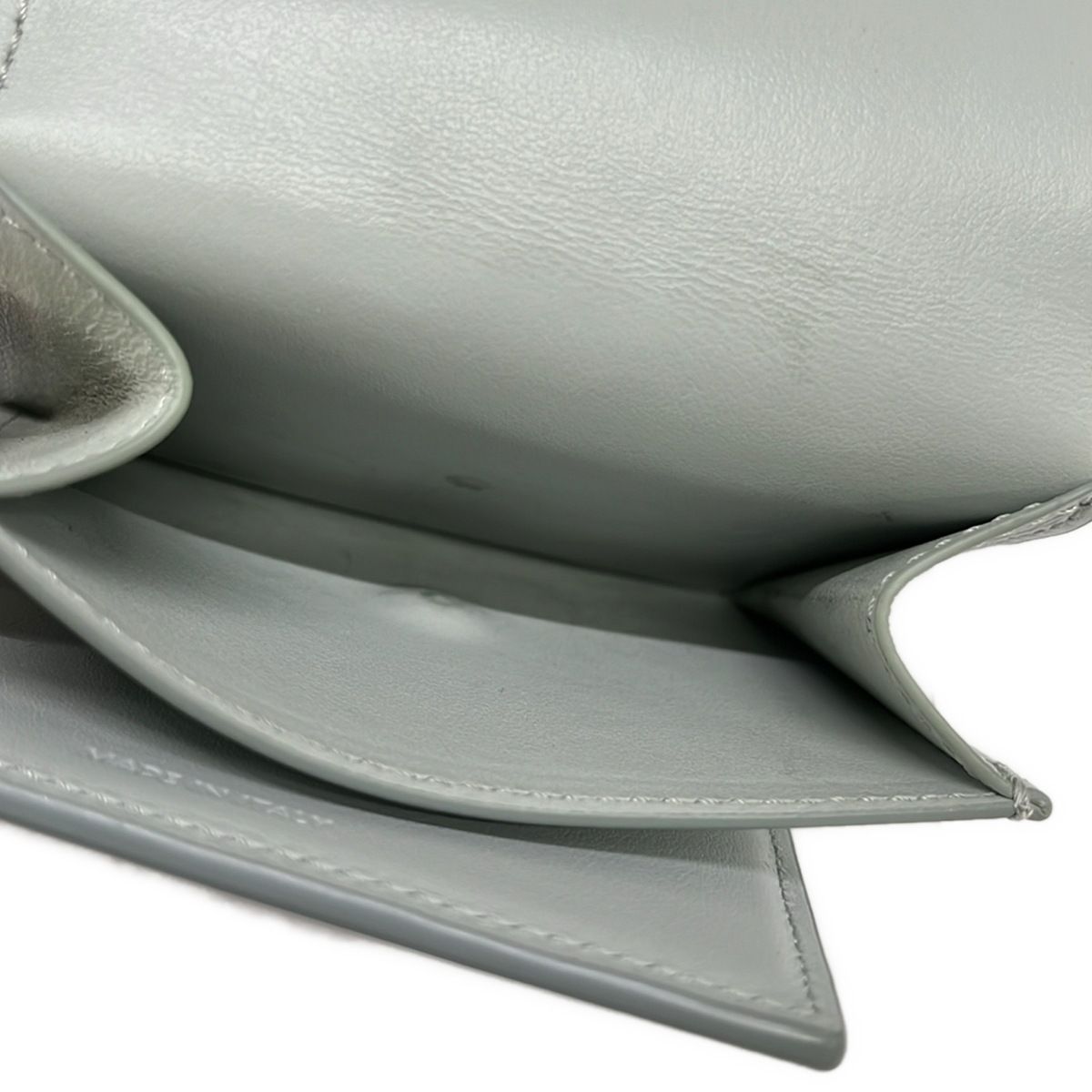 Celine Trifold Wallet Small Flap Trio Gray Leather — view 4