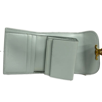 Celine Trifold Wallet Small Flap Trio Gray Leather — view 3