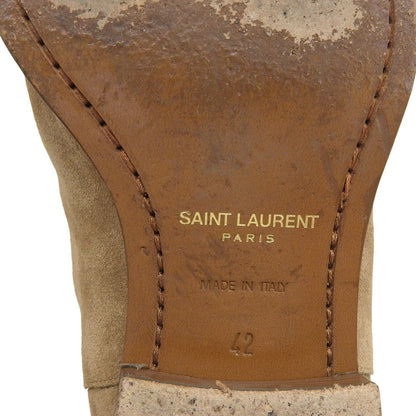 Saint Laurent Paris Suede Side Gore Boots Beige — view 6