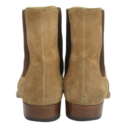 Saint Laurent Paris Suede Side Gore Boots Beige — view 5