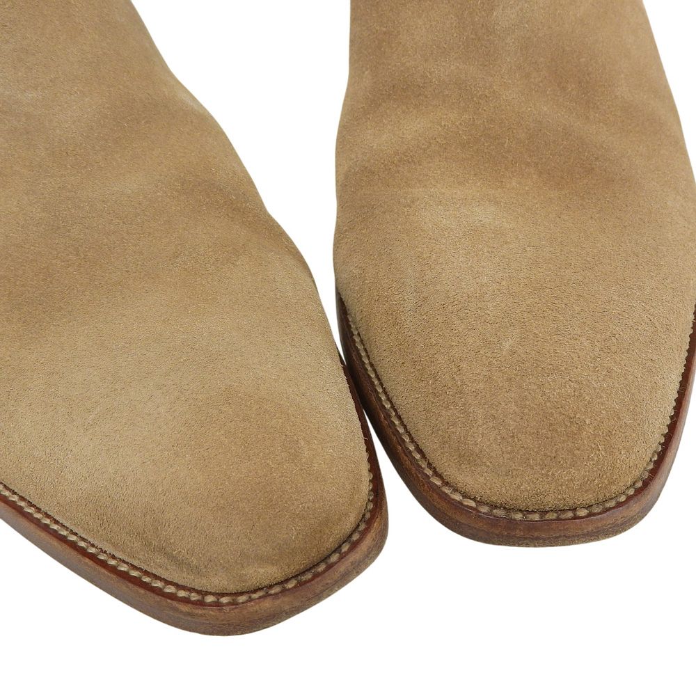 Saint Laurent Paris Suede Side Gore Boots Beige — view 3