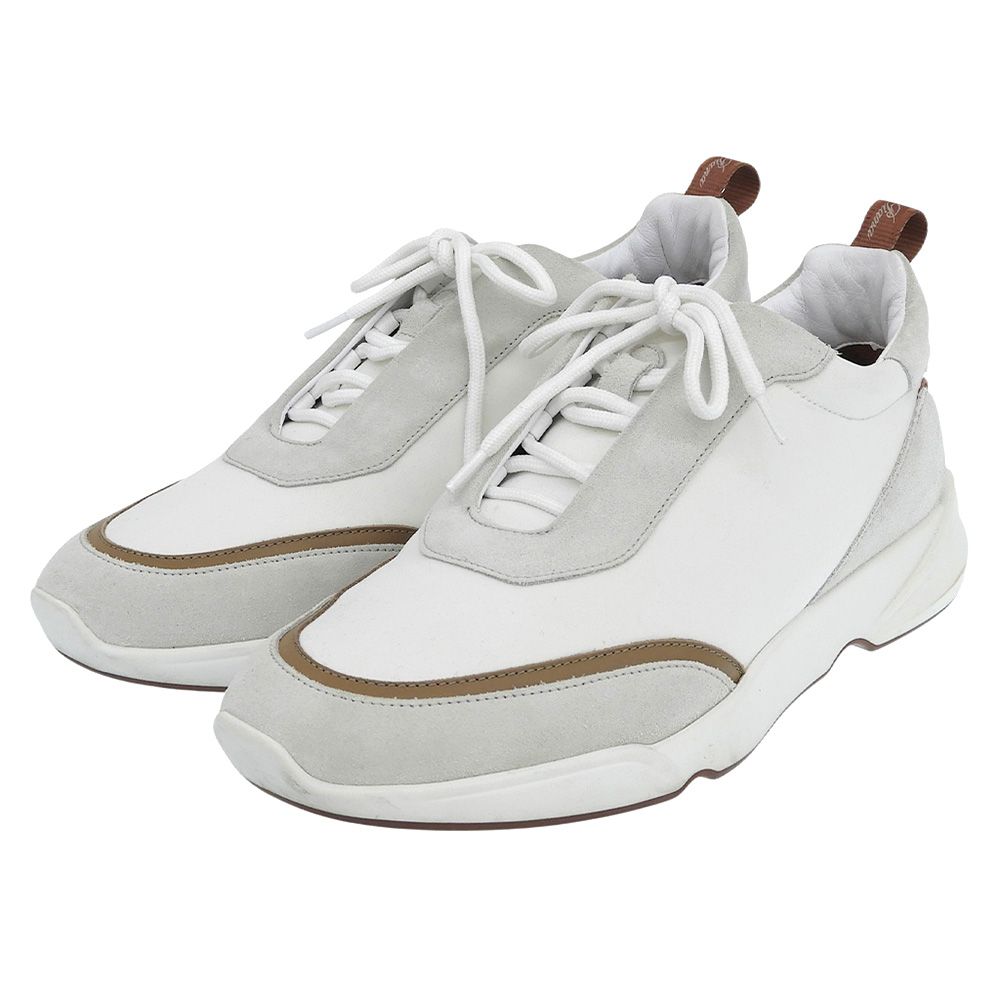 Loro Piana Modular Walk Sneakers Leather Suede Shoes White