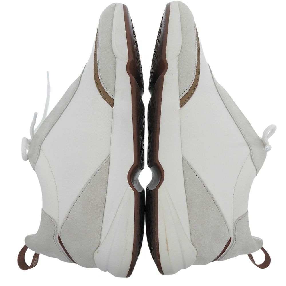 Loro Piana Modular Walk Sneakers Leather Suede Shoes White — view 4