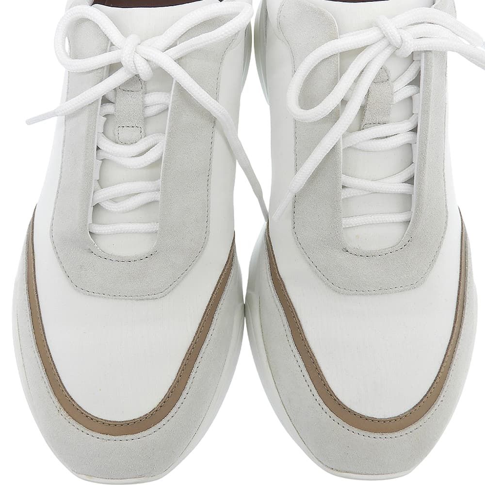 Loro Piana Modular Walk Sneakers Leather Suede Shoes White — view 3