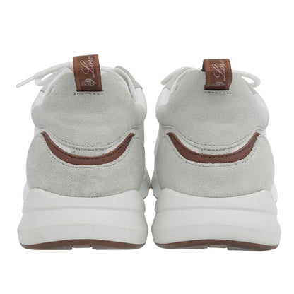 Loro Piana Modular Walk Sneakers Leather Suede Shoes White — view 5