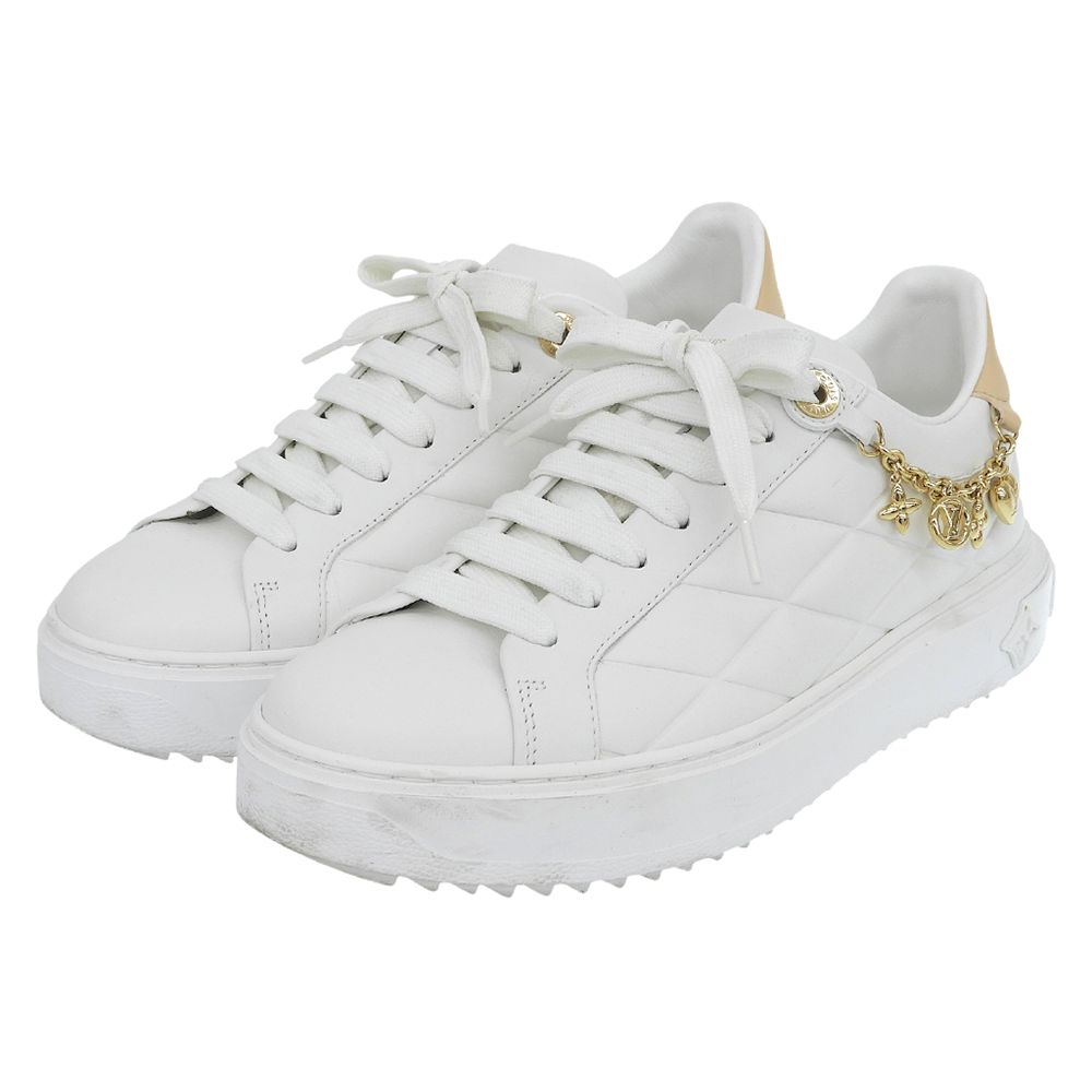Louis Vuitton Time Out Line Monogram Charm Sneakers White