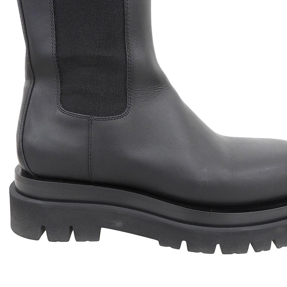 Bottega Veneta Lug Rug Side Gore Boots Chelsea Shoes Black — view 4